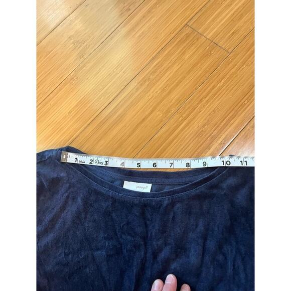 Pure Jill Blue Tunic Shirt Women XL Velvet Fairy Lagenlook Cottage Grandma Core - Picture 10 of 11